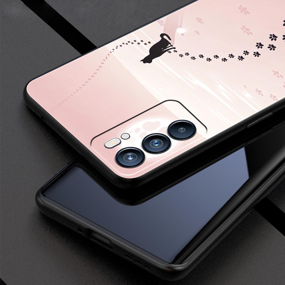 Abstract Creative Cat Line Phone Case For Oppo Reno 13 12 11 10 7 F Find X5 X6 A98 A80 A79 A78 A57 A54 A31 A17 Pro 5G Soft TPU