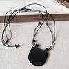 Vintage Cute Small Bag Leather Pendant Long Necklace for Women Stylish Sweater Chain Jewelry Versatile Hanging Accessories