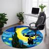1pc Moon Cats Office Round Area Rug, Under Office Chairs Bedroom Living Room Home Decor, Room Deco, Available In Various Sizes