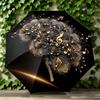 Modern Round Music Note Brain Black Eye-Catching Print Umbrella