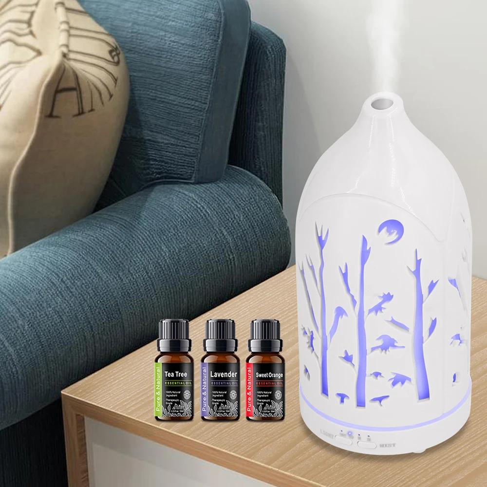 7 Color LED Essential Oil Diffuser with Hollow Out Design  Ultrasonic Aromatherapy Diffuser with Auto Shut Off, Ultra Quiet Oper