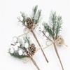 Snowflake Series Bell Beads Bouquet: Christmas Red Bean & Pine Decoration