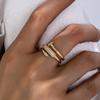 Elegant Zirconia Triple-Circle Open Ring - Luxury Design for Women