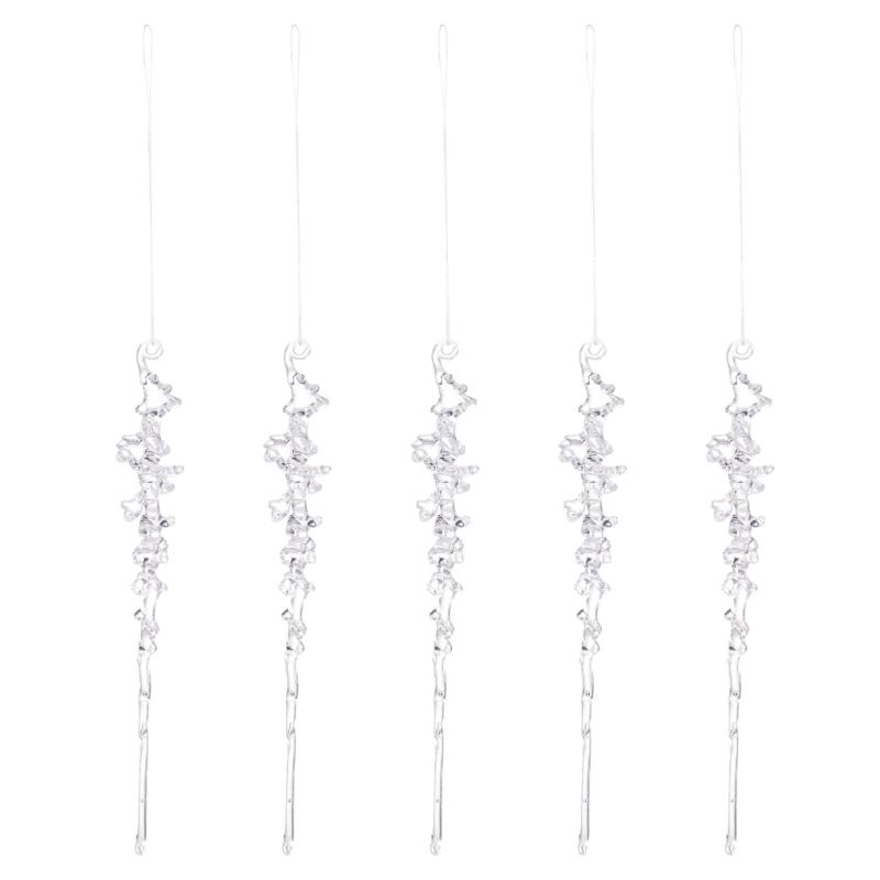 

5Pcs Crystal Christmas Decorations Permanent Thin Strong Suspended Ornamentation For Holiday Party 1