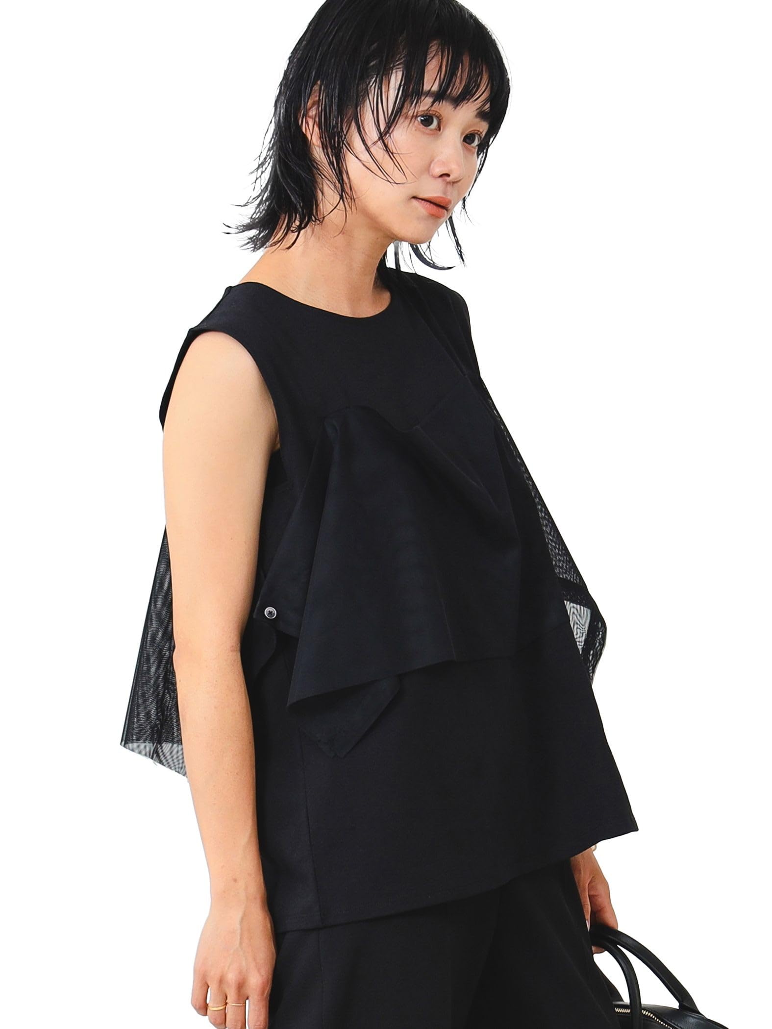 

Life Store by TEE by BEAMS Сетчатые топы без рукавов ЧЕРНЫЙ M [Beaming BEAMS] S/S BMING женские