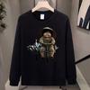 Pure Cotton Heavy-Duty Long-Sleeved T-Shirt, Young And Young Men'S And Women'S Autumn Light Luxury Trendy Brand Loose Casual Ruffian Handsome Business