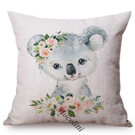 Nordic Animals Koala Duckling Bunny Pillow Case Cute Birthday Gift Kid'S Room Sofa Decoration Car Linen Cushion Cover Cojines