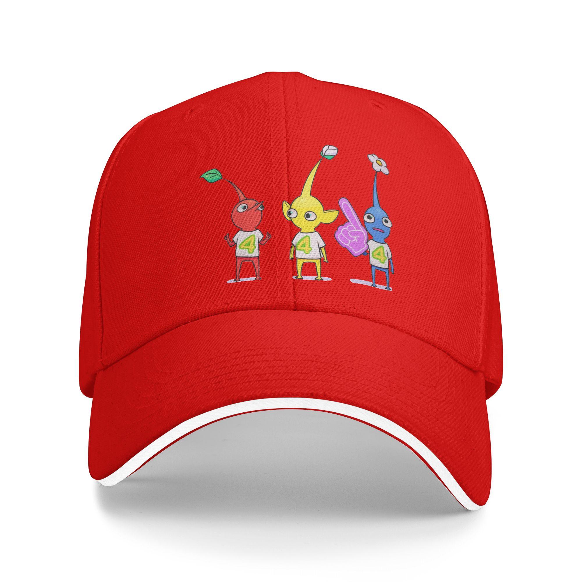 Unisexs Womens Cartoon Cute Pikmin Outdoor Hat Video Game Adjustable Cap New Baseball Cap Sports Hats One Size
