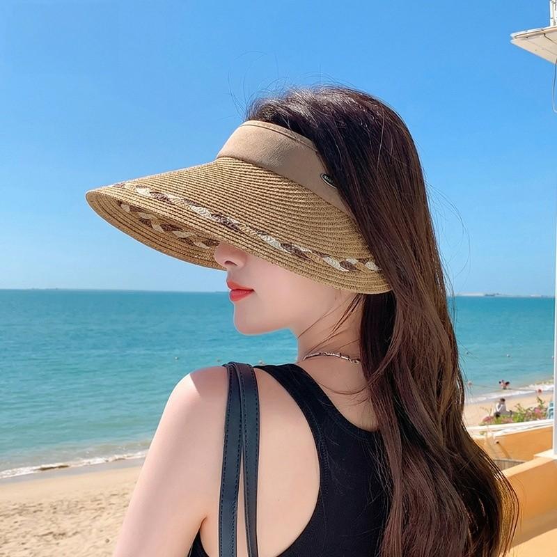 Summer Breathable Straw Hat With Wide Brim For Sun Protection And Outdoor Leisure