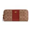 Billetera Esencial con Cremallera y 20 Logos Metálicos en Lona Recubierta y Piel de Ternera Unisex Marrón Latón CS031-B4NQ4