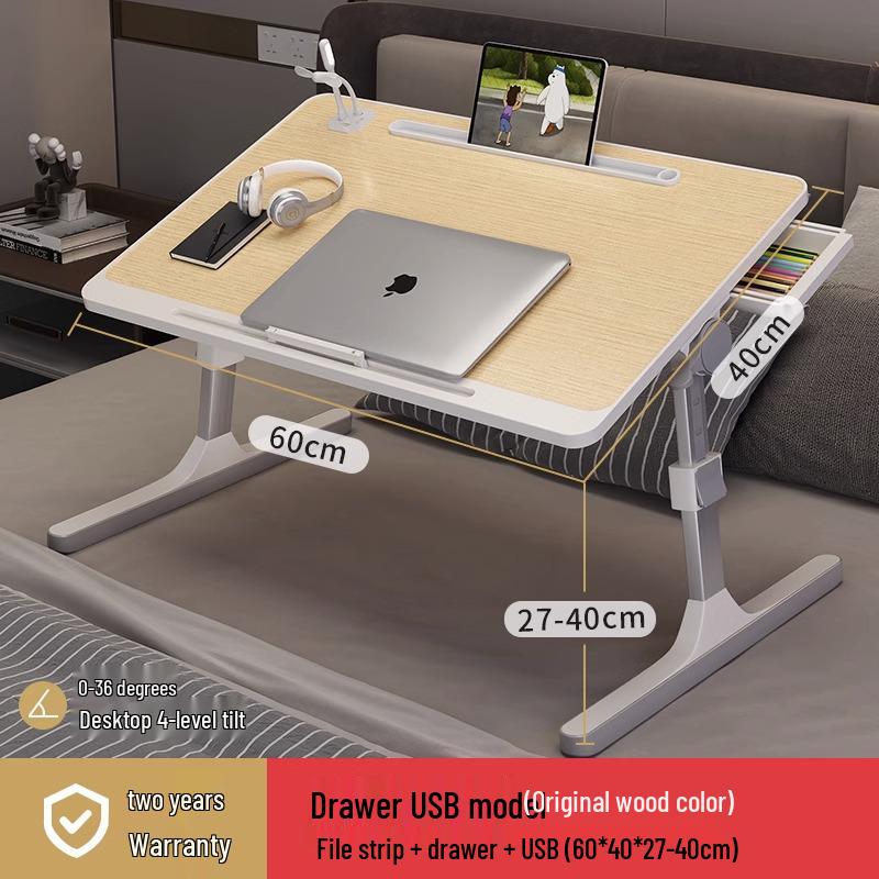 Adjustable Bedside Table: Folding Computer Desk for Student Dorms, Bedrooms, or Home Study
