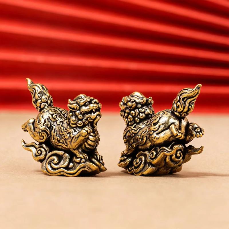 Brass Vintage Xiangyun Pixiu Ornaments To Attract Wealth Pixiu Copper Ornaments Desktop Decoration Crafts
