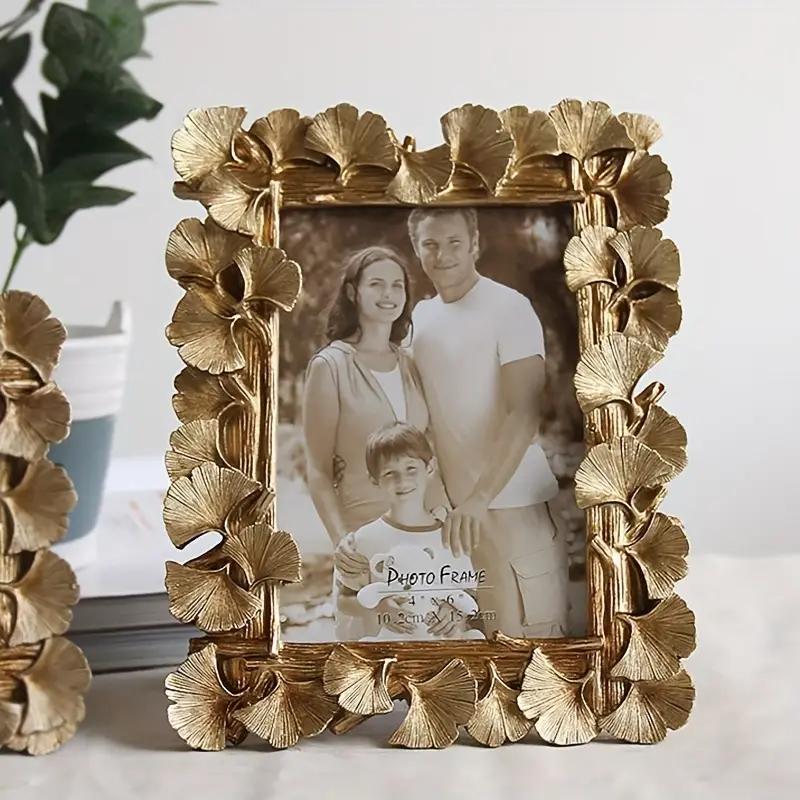 Creative Retro Gold Picture Frame with American Ginkgo Leaves Suitable for Decorative Painting 4-Inch 6-Inch Picture Frame