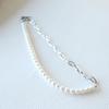 Pearl Necklace Pearl Chain Unisex Casual Stylish Date Handsome Genderless Pearl 45cm 50cm [Sakiya] Men's Men's (45)