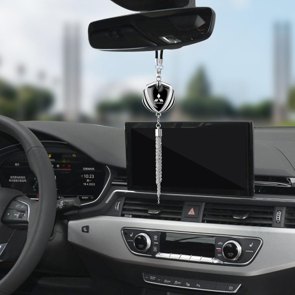 3D Metal Car Rearview Mirror Emblem Pendants For Mitsubishi Ralliart Lancer Mirage Outlander Pajero Eclipse ASX Auto Accessories