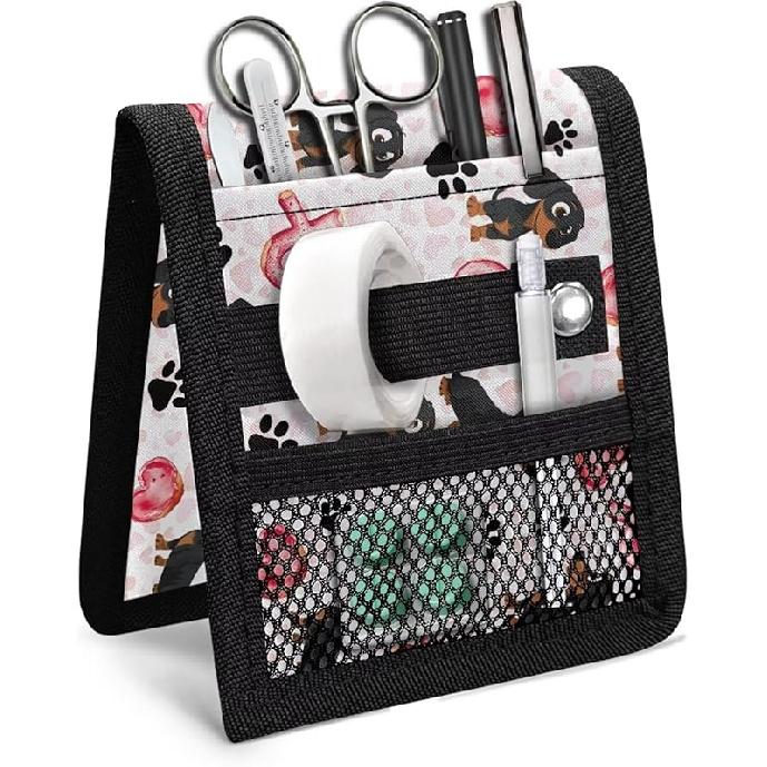 Cat Printed Nurse Pocket Protector Cartoon Nurse Organizer Bag Pouch Utility Hospital Bag Organiser Pouches Tool Case