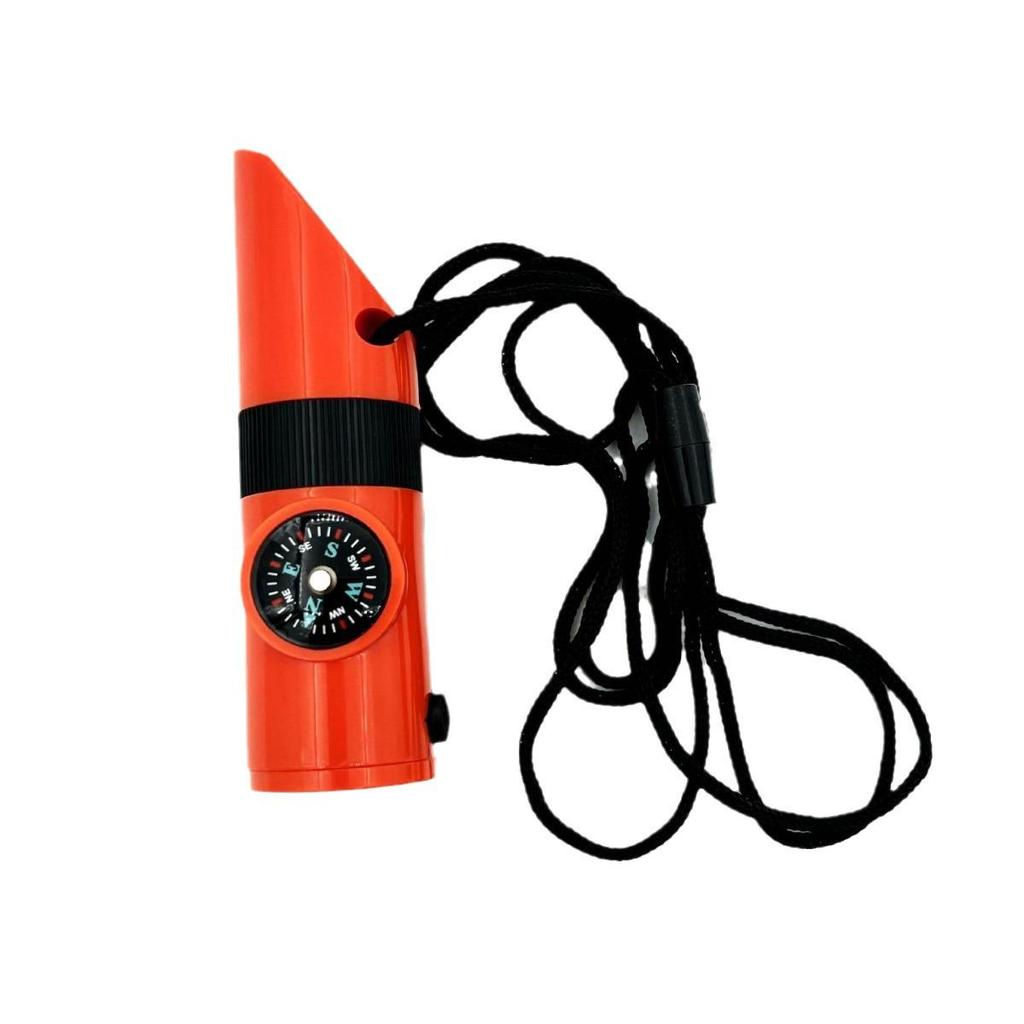 7-in-1 Outdoor Survival Whistle: LED Light, Thermometer, Compass & More