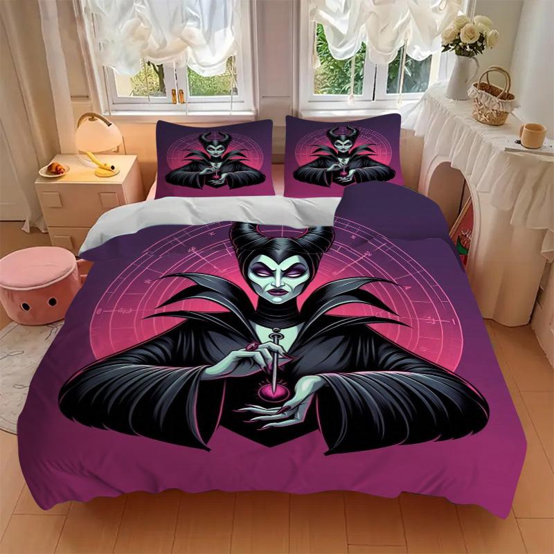 Maleficent'S Dark Spell Print 3Pcs Bedding Setduvet Cover With 2 Bedropillowcase Home Birthday Gift
