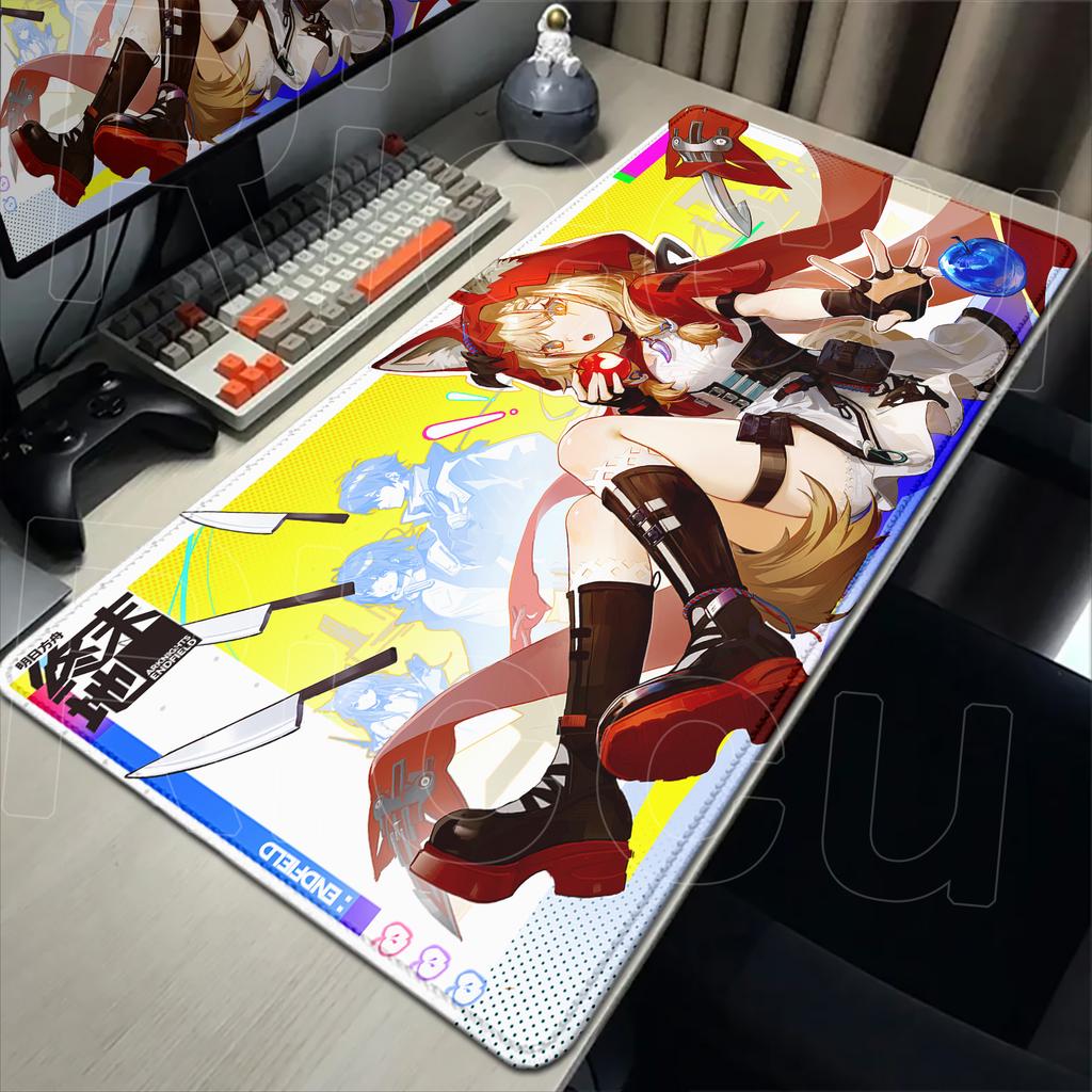 Stampa HD Arknights Endfield Rossi Tappetino per Mouse XXL Grande Carino Anime Tappetini per Tastiera Gamer Mausepad Tappeto per Scrivania Studente