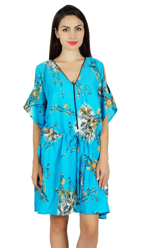 Bimba Women Short Shoulder Kaftan Casual Caftan Drawstring Waist Beach