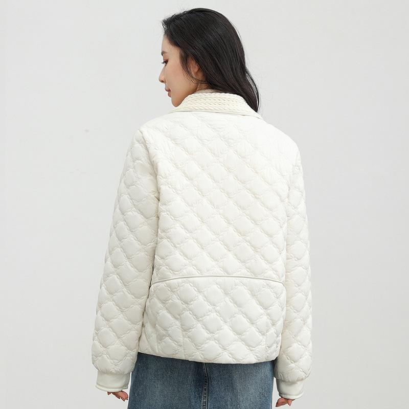 New Autumn and Winter Fashionable Rhombus Plaid Light Cotton Coat for Women with Short Down Jackets and Jackets for Small People