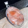 Sunstone 925 Silver Plated Pendant 1.9" Charming Jewelry Z0v51