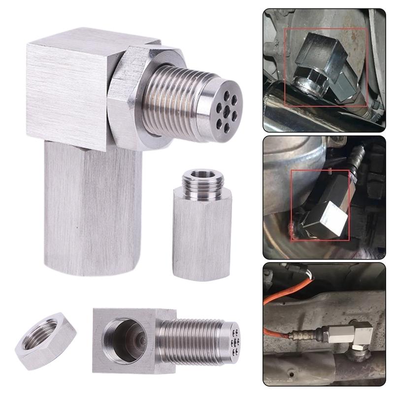 

O2 Bung Extension Catalytic Converter 90 Degree P0420 P0430 Exhaust Catalyst Rear Oxygen Sensor Spacer Mini Catalyst O2 Adapter