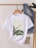 (Asian Size) Sweet Flower Printed Clothing Lady Female Top Casual T Shirt Fashion Short Sleeve T-shirts Women Graphic Tee
