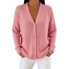 Damen V-Ausschnitt Knopfleiste Strickmantel - Herbst/Winter Kollektion