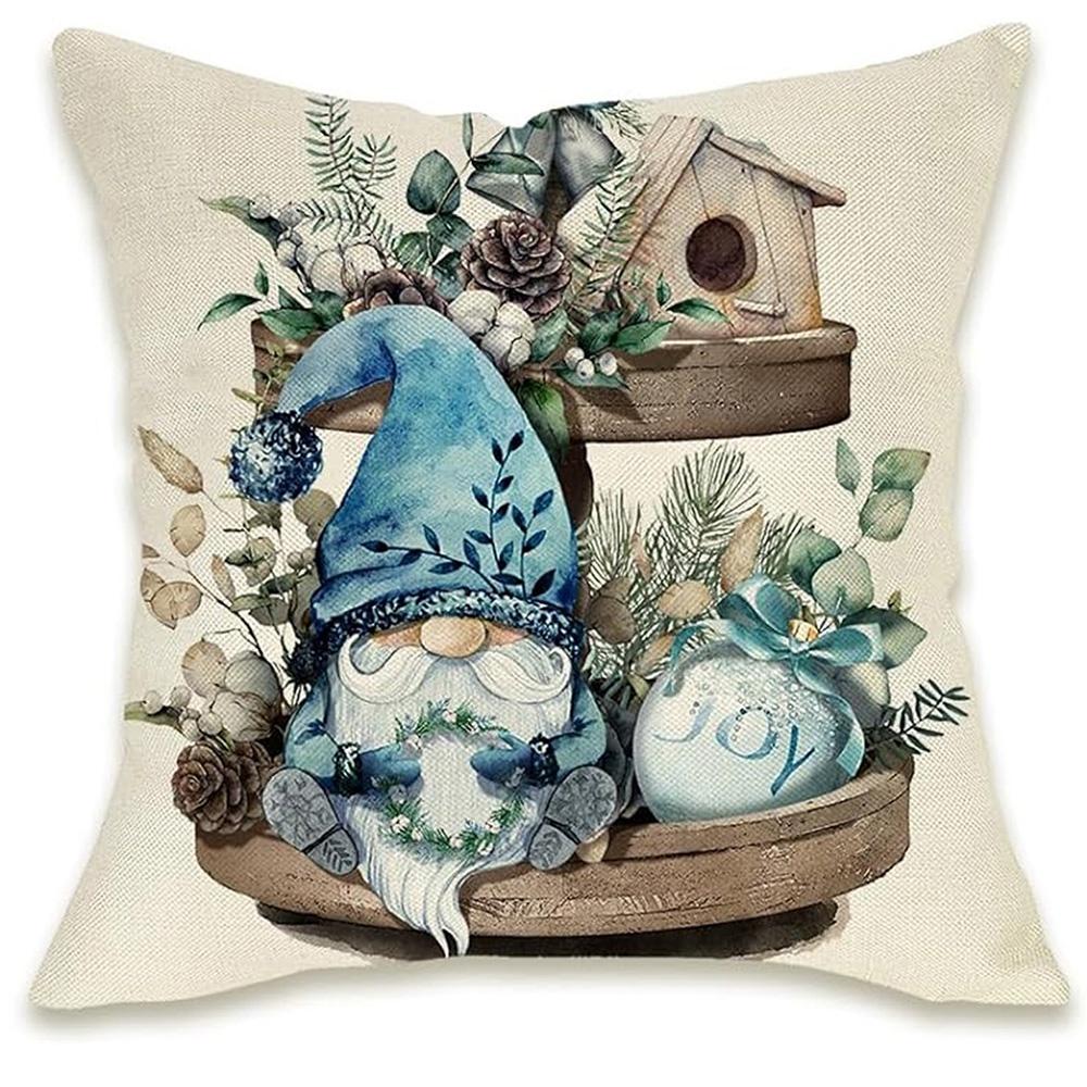 Наволочки с рождественскими гномами: Уютные зимние дизайны - На улице холодно, привет ЗИМА, Пусть идет снег комната дом украшение 16x16Inch