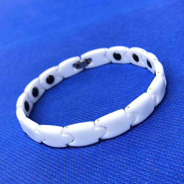 10mm Wide Bullet Head Black Ceramic Magnetic Bracelet Men Fashion Wristband Christmas Jewelry Gift Male Bracelets