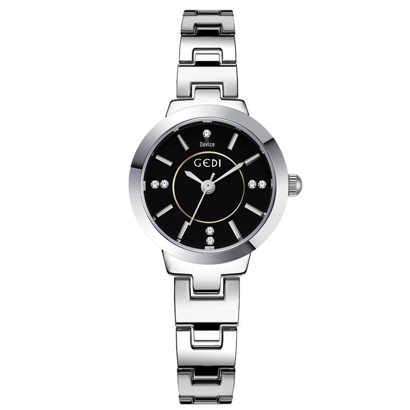 GEDI Exquisite Rhinestone Waterproof Alloy Bracelet Quartz Watch for Ladies