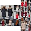 Women Slim Colorful Fur Collar Hooded Coat Jacket Parka Outwear For Ultimate Winter Warmth