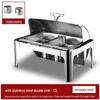 Gold-Plated Stainless Steel Buffet Warmer with Full Lid and Visible Insulation