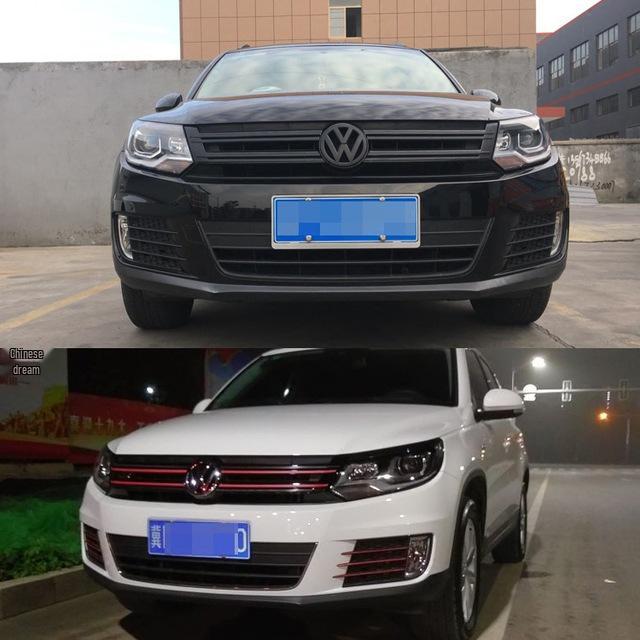 

Подходит для Tiguan 13-17: Наклейка на переднюю решетку радиатора из углеродного волокна для украшения кузова автомобиля 3D Carbon Fiber Black/All Black Grille Sticker