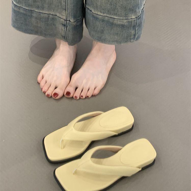 Silberne coole Hausschuhe Damen Sommer 2025 Französisch schlicht elegant bequem Zehen Urlaub Strand Zehensandalen Damenschuhe