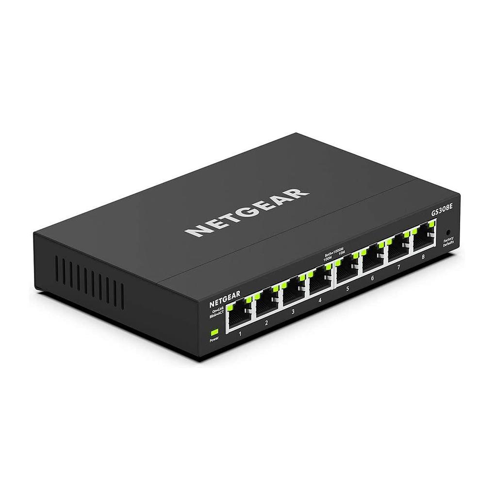 Netgear GS308E Switch 8-Port Gigabit Ethernet Black