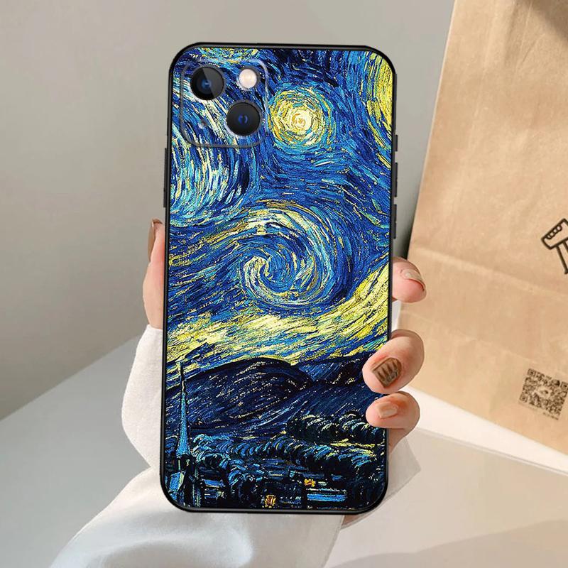 Starry Night Klimt Kiss Phone Case For iPhone 17 Air 16 15 14 13 12 11 Pro Max 12 13 Mini 15 16 Plus 16e Cover Coque