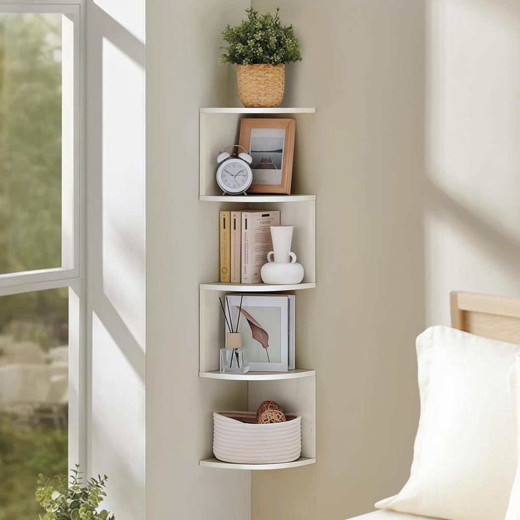 Wall-Mounted Triangular Corner Shelf Rack - Multi-Layer Kitchen Storage Bookshelf