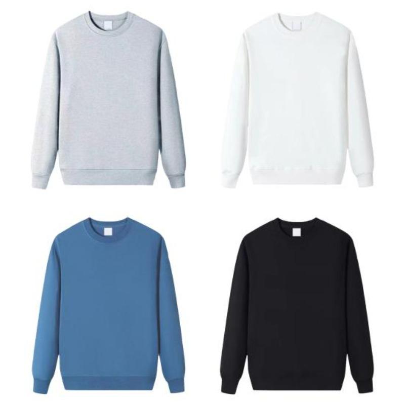 Yousheng Autumn Winter Men Top O Neck Loose Pure Color Elastic Cuffs Pullover Mid Length Sport Daily Wear School Sweatshirt