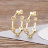 Classic Lucky Colorful Turkish Evil Eye Beads Earrings Geometric Big Circle Drop Earrings For Women Girls Copper Jewelry Gifts