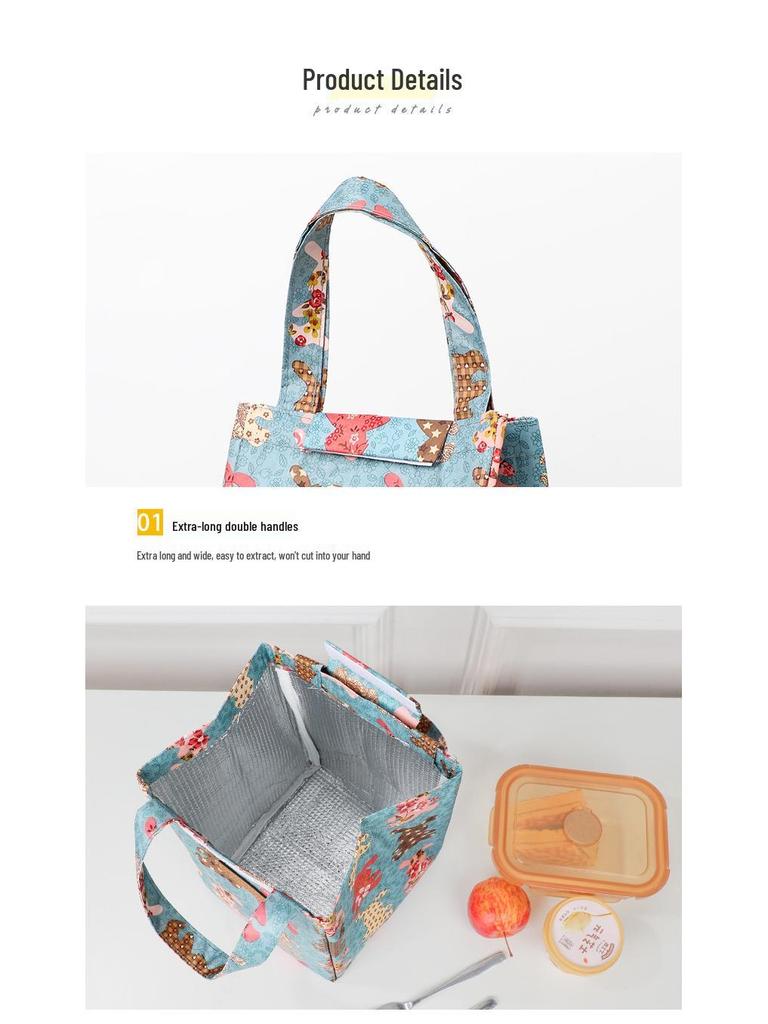 Japanese Fashion Insulated Bento Lunch Bag - Portable and Stylish for Students