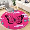 1pc Butterfly Sky Office Round Rug, Carpet for Office, Gaming, Lightweight Round Floor Mat yy260205038