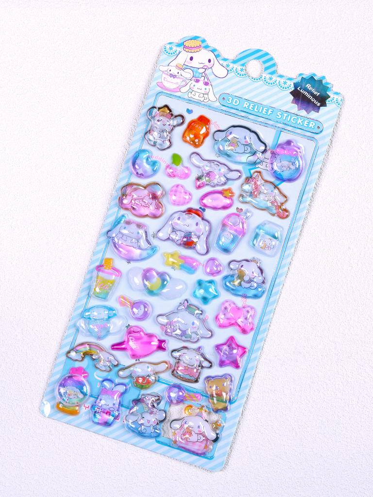 3D Embossed Stickers, Children'S Cartoon Stickers, Sanrio Water Decals, Cute Water Shaker Stickers, Suitable For Phone Cases And