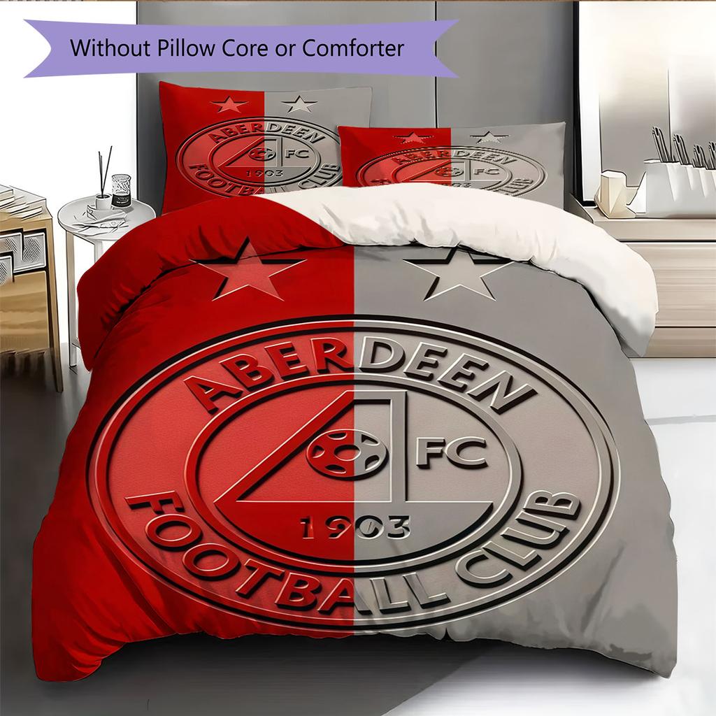 Aberdeen Logo Bedding Quilt Set Quilt Cover Pillowcase Home Decoration Birthday Gift (1 * Duvet Cover + 2 * Pillowcase, Without Core)