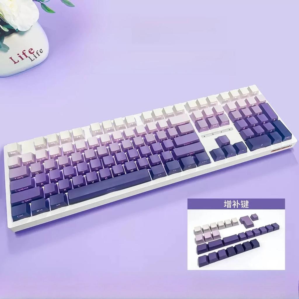 2025 Good Gradient Keycaps Side Printed Shine Through PBT Double Shot OEM Profile for MX Switches Gaming Keyboard 130+key Caps