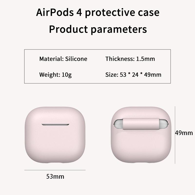 New Case For Apple Airpods 4 Silicone Protective Cover With Charging Port Anti-Dust Dirt Dust Plug For Airpods 4 Earphone Case