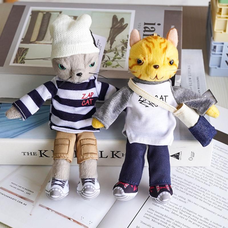 New Cartoon Cool Cat Pulling Cat Plush Pendant Doll Cute Kitten Bag Pendant Doll Female Bag Pendant Children's Gift
