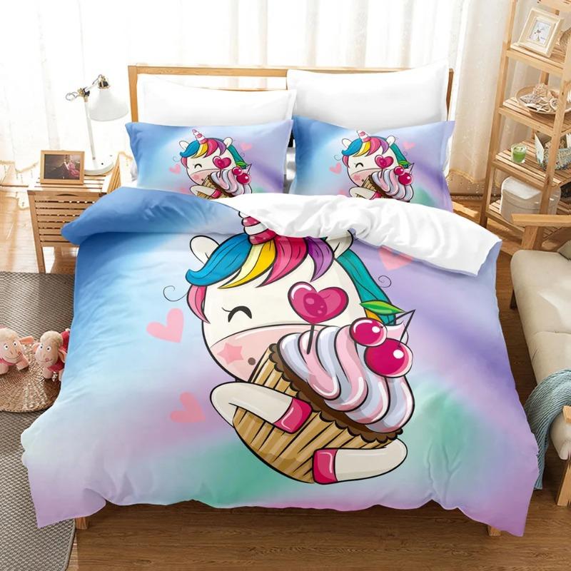Cute Dream Unicorn Bedding Set Adults Children Winter Duvet Cover Sets Kids,twin Full Bedroom Set Home Textile Housse De Couette
