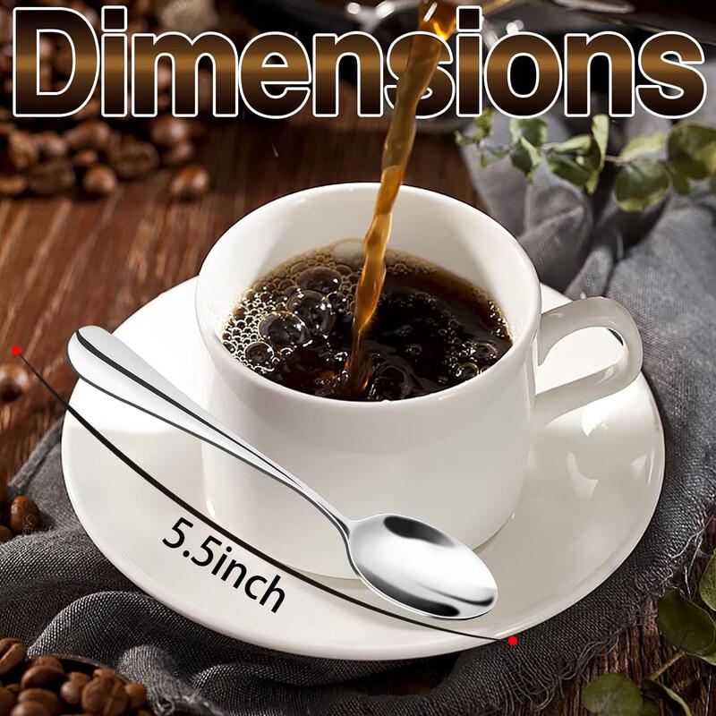 ZISIZ 17cm Stainless Steel Dessert & Stirring Spoons